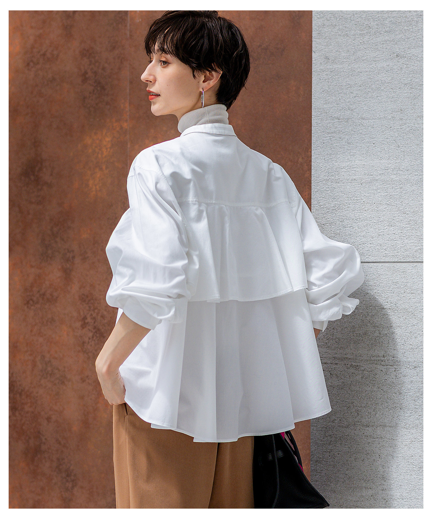 洗える】CANCLINI ティアードフリル ブラウス