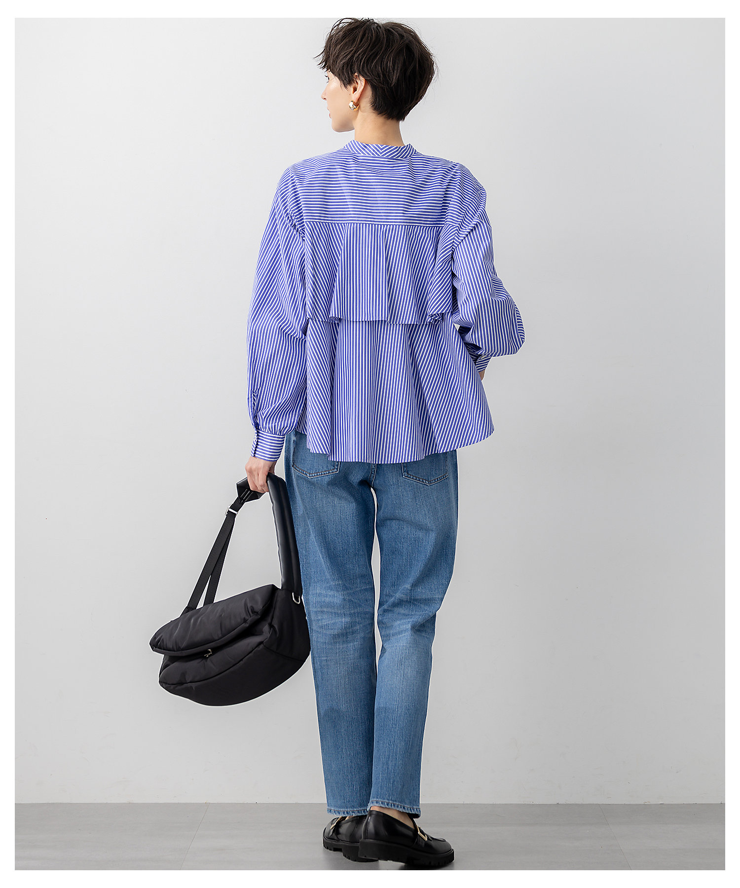 洗える】CANCLINI ティアードフリル ブラウス