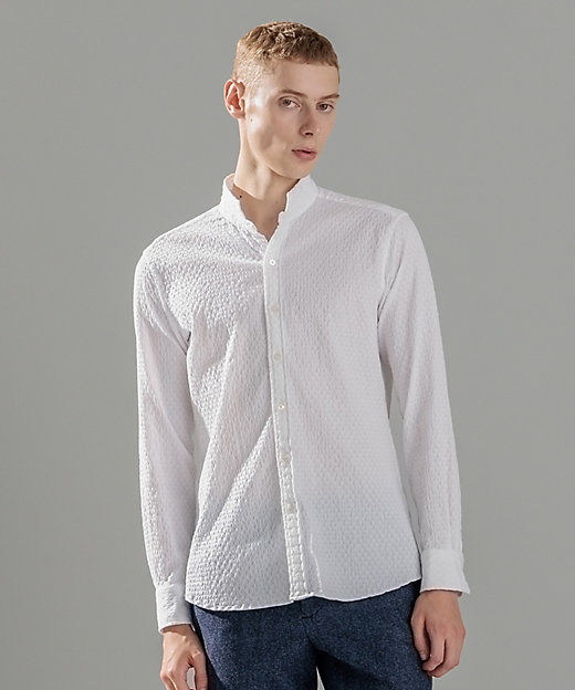 トライジャガードストレッチ ウィングカラーシャツ