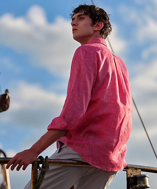 キングサイズ・麻100％・軽い・涼しい】モイスチャーリネン シャツ