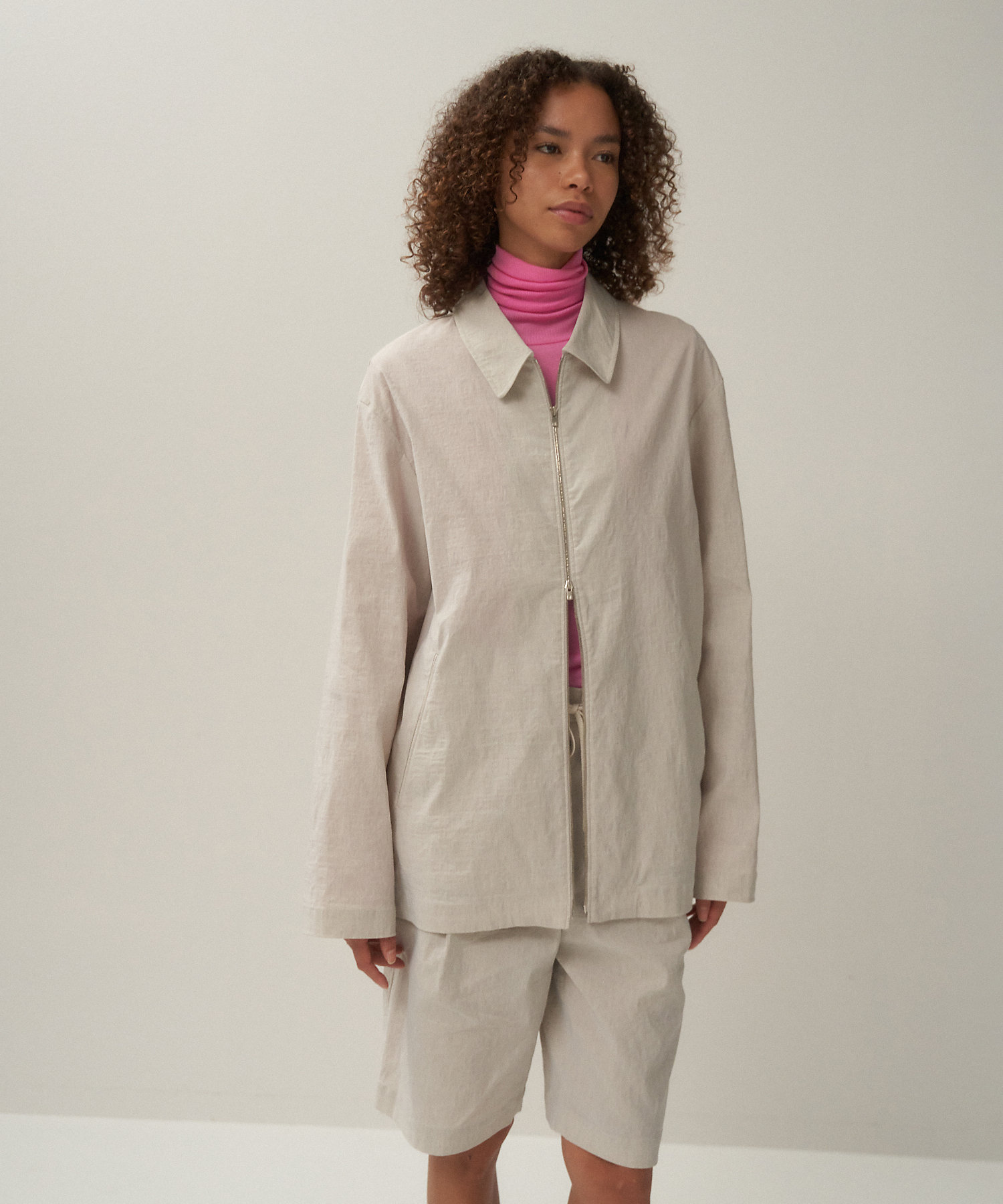 STRETCH NYLON LINEN ｜ ジップアップジャケット