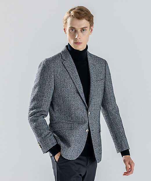 新素材】ブレンテッドライトツイード ジャケット