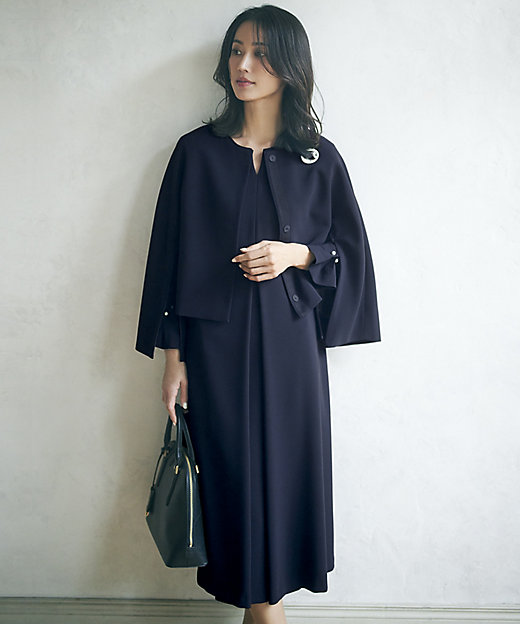 VERYコラボ 】トリアセ ダブルジョーゼット ノーカラージャケット