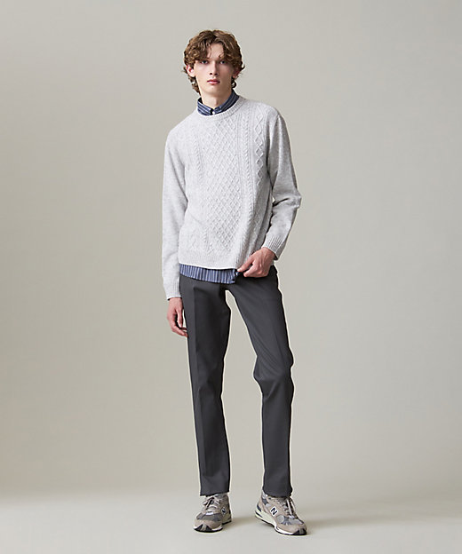 Cash Lamb's wool】ケーブルニット ／ クルー