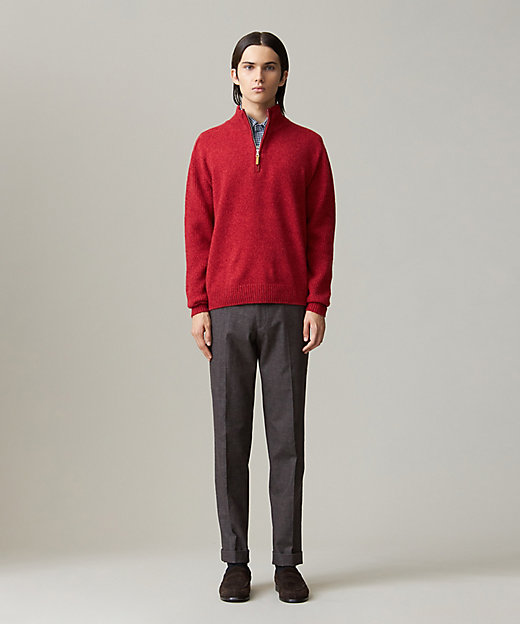 Cash Lamb's Wool】ハーフジップニット