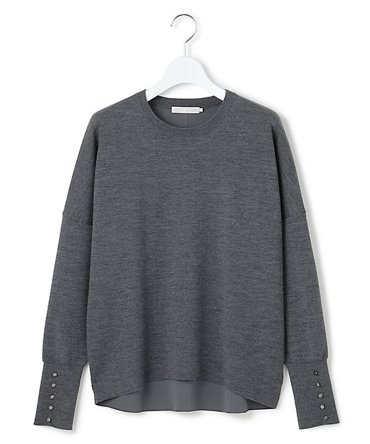 洗える】 シルキーウールダブルフェイス ニットプルオーバー