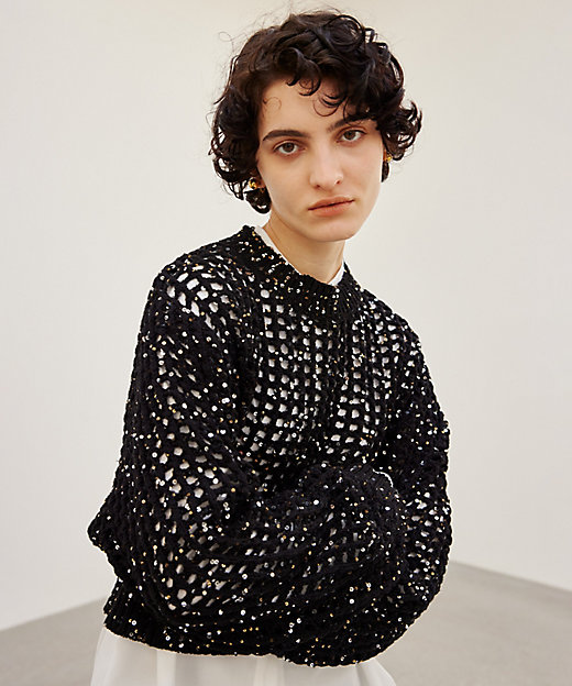 洗える】BARQUIER ／ スパンコールニット