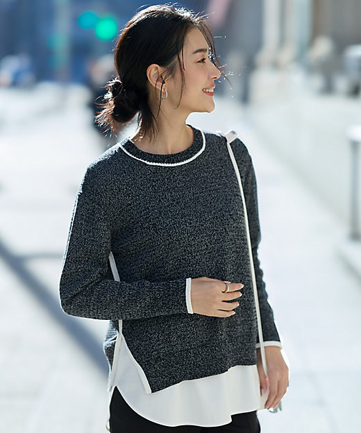 コットンツイスター クルーネックニット（KRCYLS0208