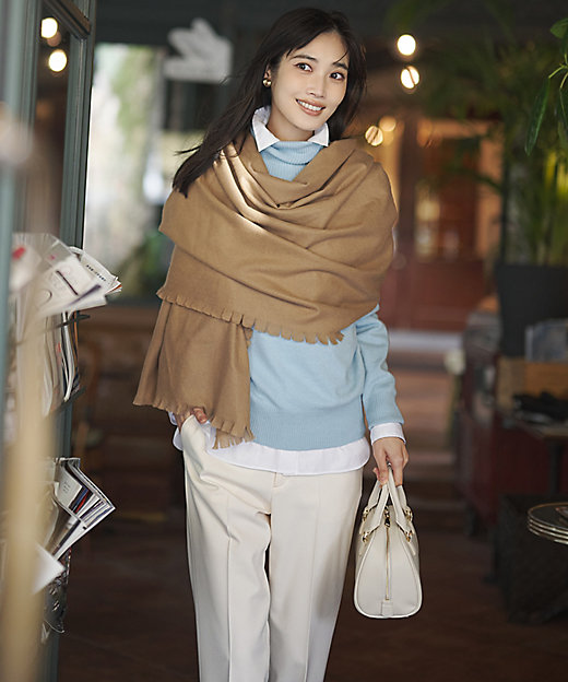 滝沢眞規子さん着用／BAILA掲載／洗える】ピュアカシミヤ