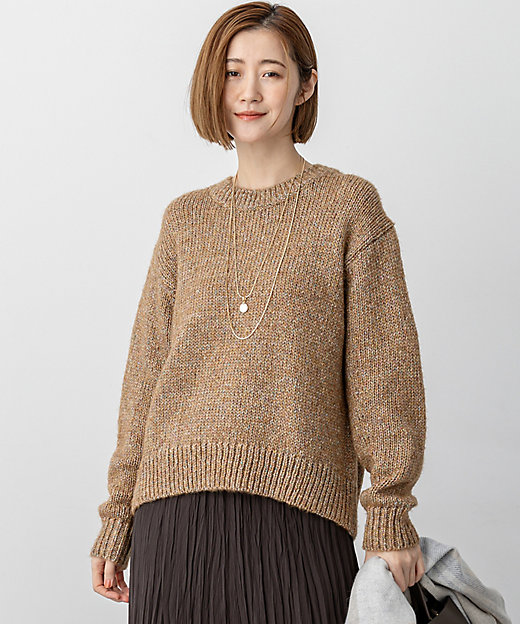 洗える】マーブルルレックスリリー バルキーニット