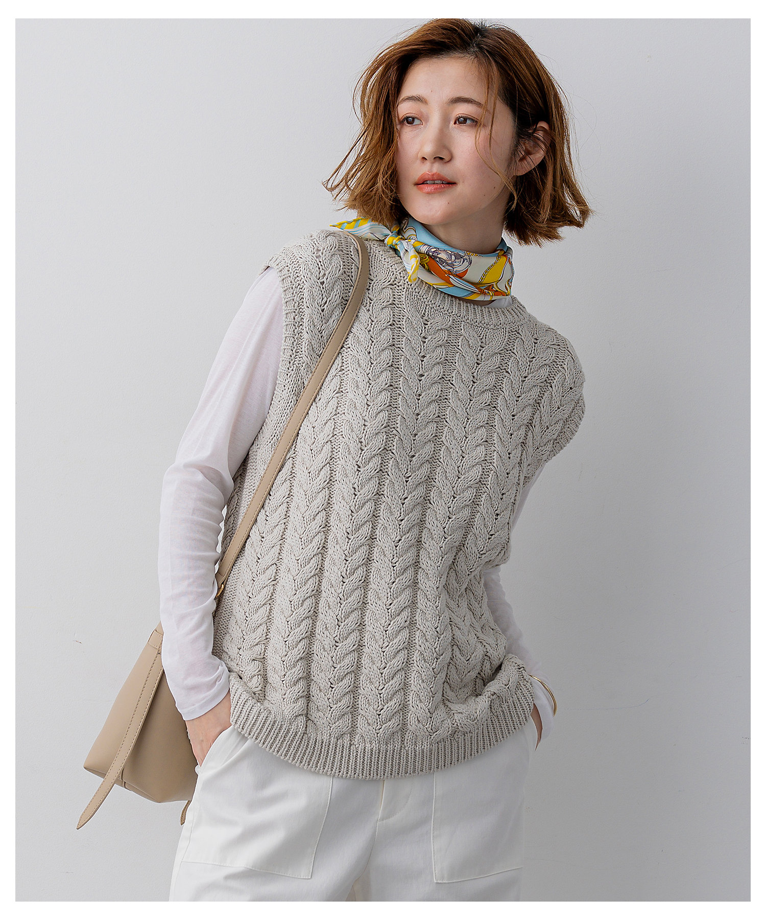 ケーブル ニットベスト（KRWSLS0254） | 23区 S (Women
