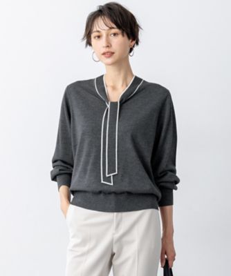 洗える】ウーステッドウール ボウタイ ニット（KRWWGW0455