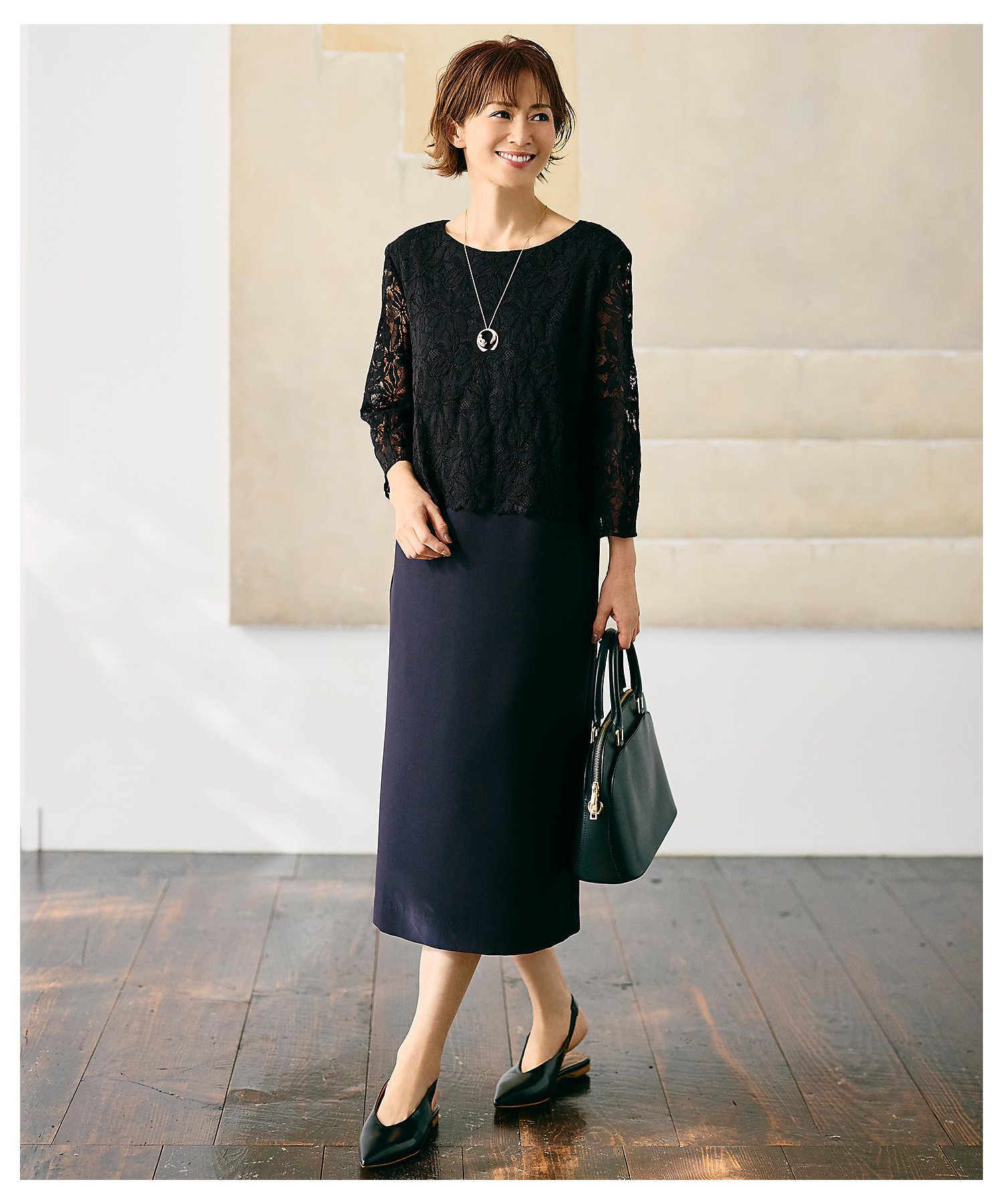 カタログ掲載】トリアセダブルクロスレース ワンピース