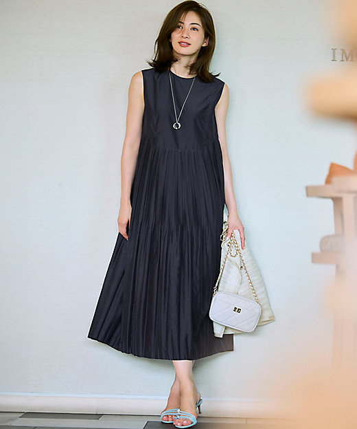 洗える】プリーツコンビ ワンピース（OPWOGM0605） | 23区