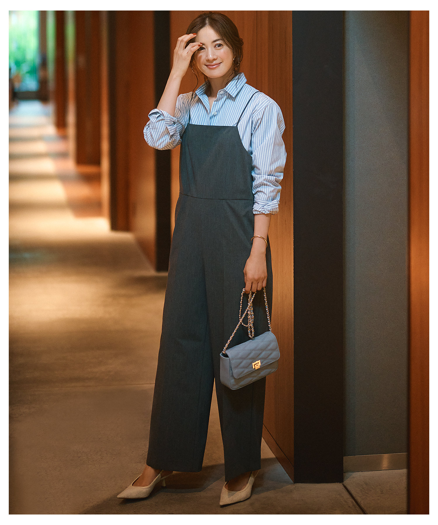 洗える】ドライ2WAYストレッチ サロペット（OPWWCA0223