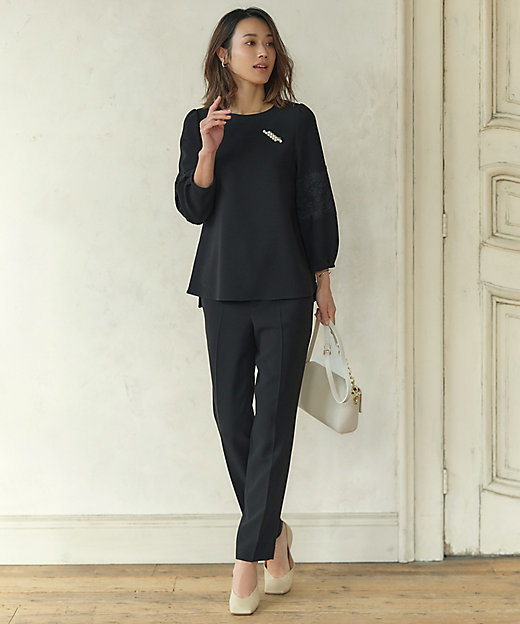 セットアップ対応／VERY掲載】トリアセダブルジョーゼット パンツ