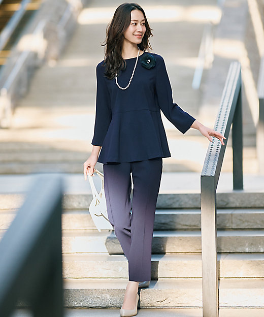 セットアップ対応／VERY掲載】トリアセダブルジョーゼット パンツ