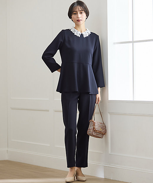 セットアップ対応／VERY掲載】トリアセダブルジョーゼット パンツ