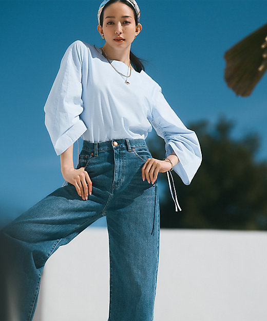 一部店舗限定】23区DENIM ストレッチ ワイドパンツ