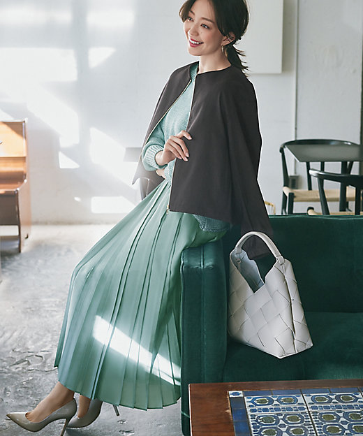 洗える】シアーコンビ プリーツ スカート（SKWOGM0318