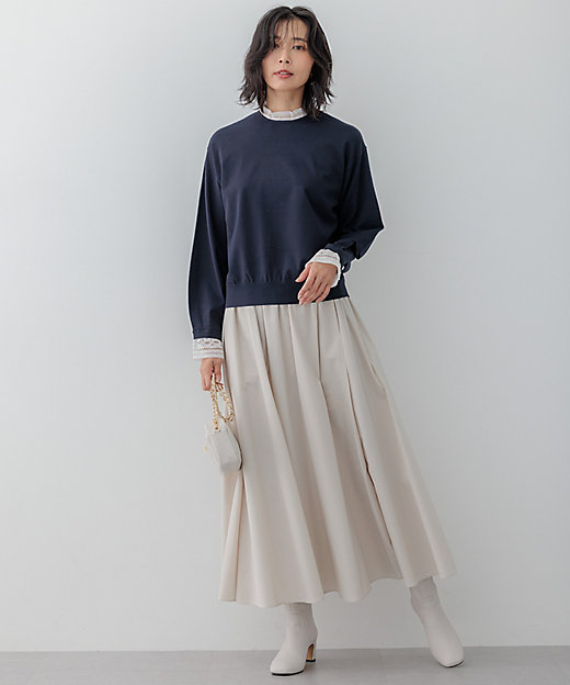 洗える】ブライトタフタ ギャザー スカート（SKWOGS6017