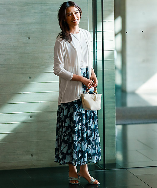 洗える】Ratti シャドーフラワープリント スカート