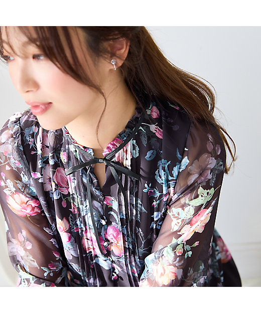 シフォンプリントワンピース（51011605） | Rose Tiara (Women