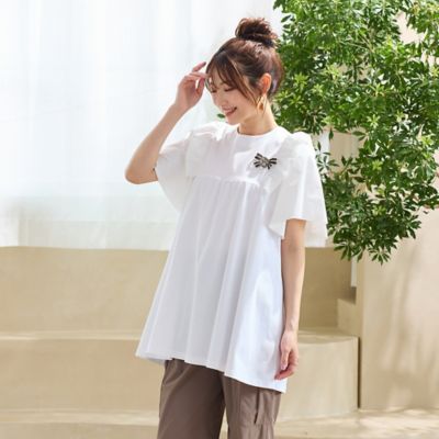 コットン100％／手洗い可】ペプラムブラウス（51124502