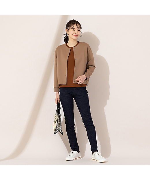 S・Mサイズ】ウエスト幅広ゴム スリムデニムパンツ