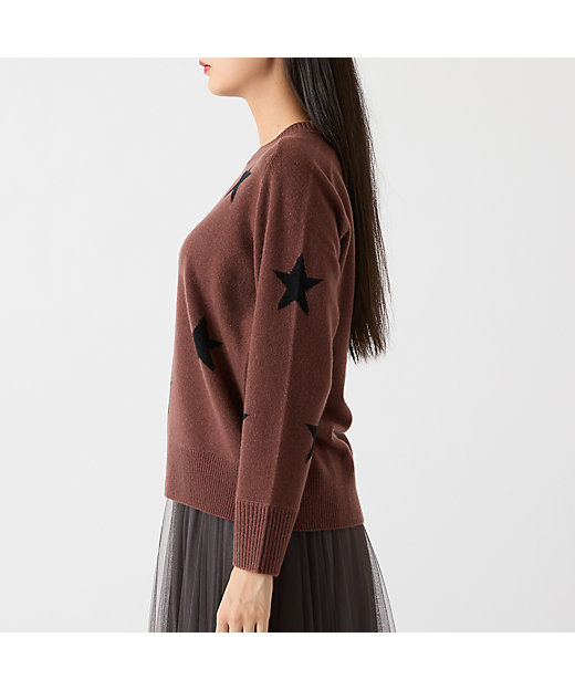 カシミヤ100％】スターインターシャニット（81136507） | R