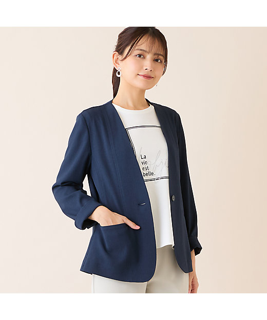 吸水速乾・オケージョン対応】Vネックワンボタンジャケット