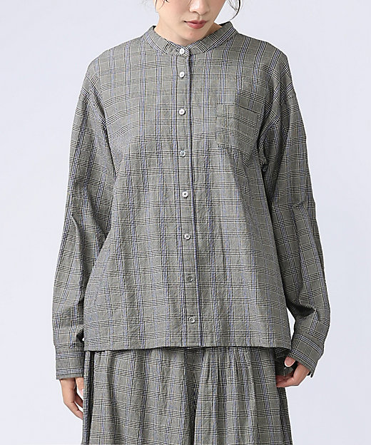 アンジェ・グレン オリジナルグレンチェックの後ろタックブラウス