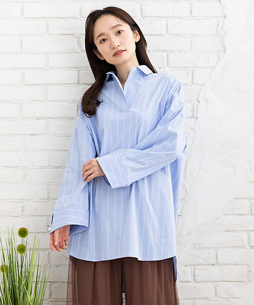 FONTLAB パステルストライプスキッパーシャツ 33ー01ー