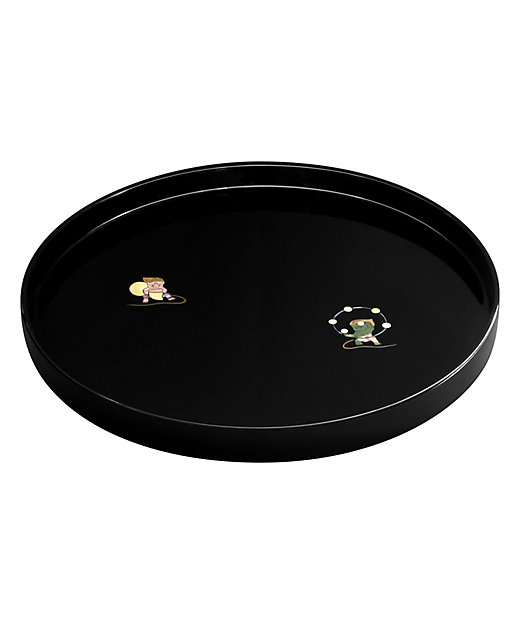 丸盆 風神雷神（黒） | 山田平安堂/ヤマダヘイアンドウ | 三越伊勢丹