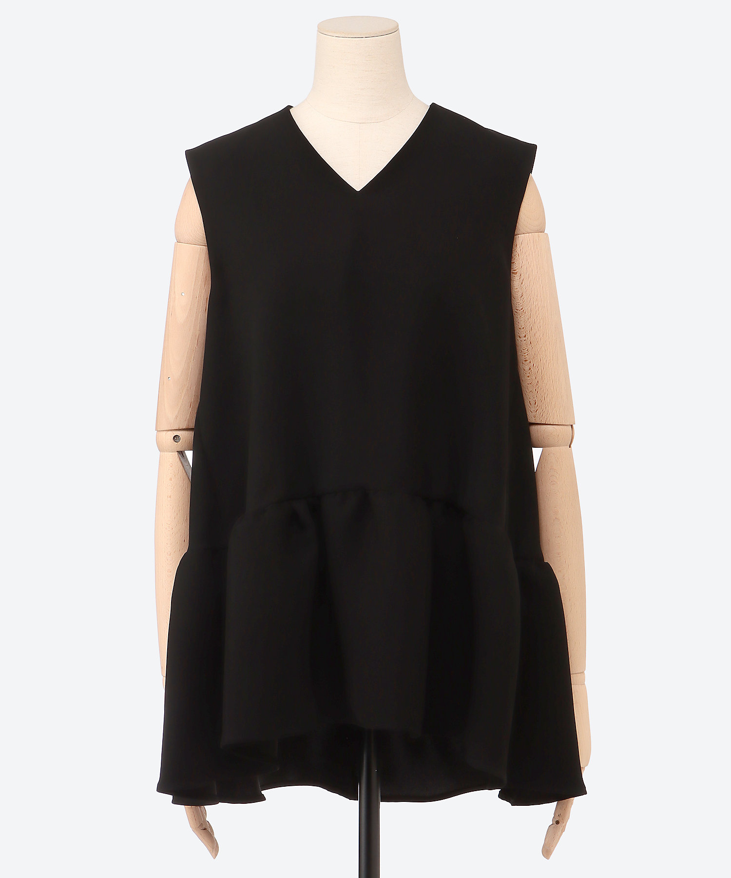 ノースリーブVネックヘムギャザーブラウス YCB－225－477