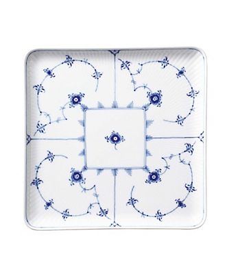 ブルーフルーテッド プレイン スクエアディッシュ20cm | ROYAL