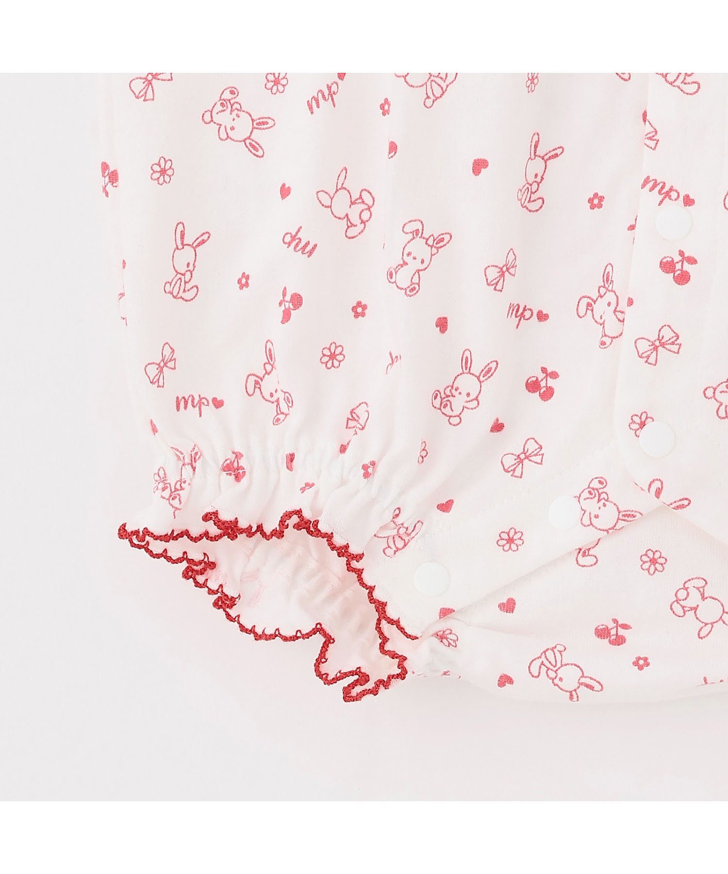 ウサギマスコットつきギンガムエプロン ロンパース 6261561