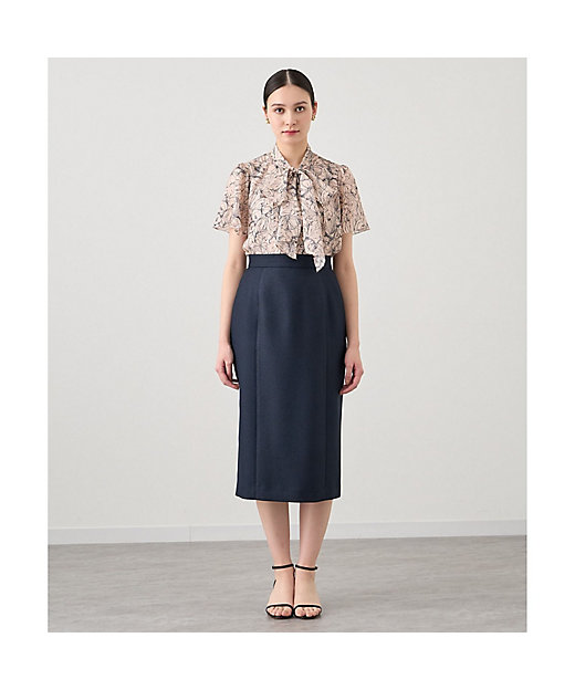 ラインフラワープリントボウタイ ブラウス | ANAYI/アナイ | 三越