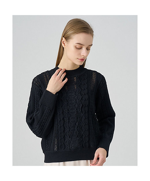 レースドッキングケーブルプルオーバー | ANAYI/アナイ | 三越伊勢丹