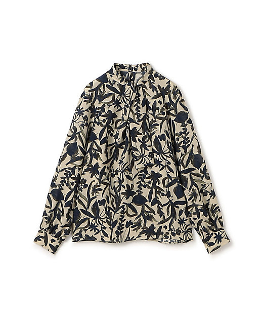 ホヤリーフプリント フロントタイブラウス | maison TOMORROWLAND