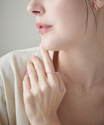 レイヤード］ K10YG ムーンストーン／ホワイトトパーズ リング