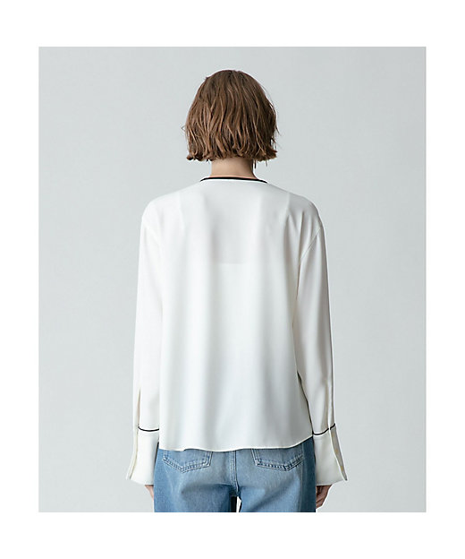 ジョーゼット細パイピングブラウス | allureville (Women