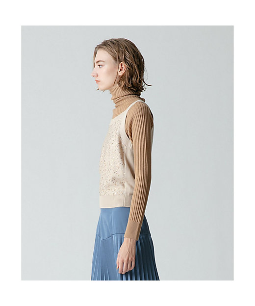 釦ディティール2WAY ネックリブプルオーバー | allureville (Women