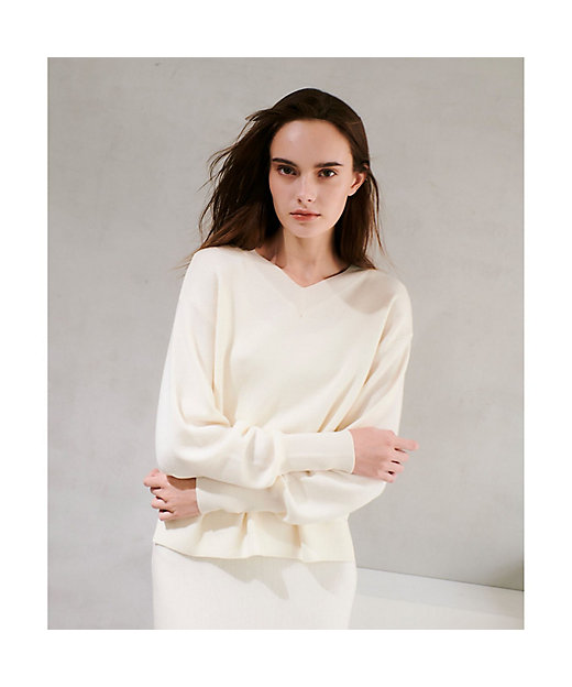 セットアップ対応可能】ウールスムース2WAYネックプルオーバー