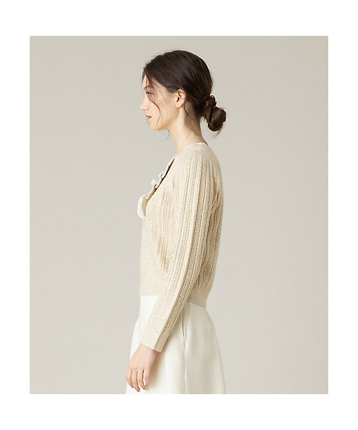 LOULOU WILLOUGHBY】フロントフリルラメプルオーバー