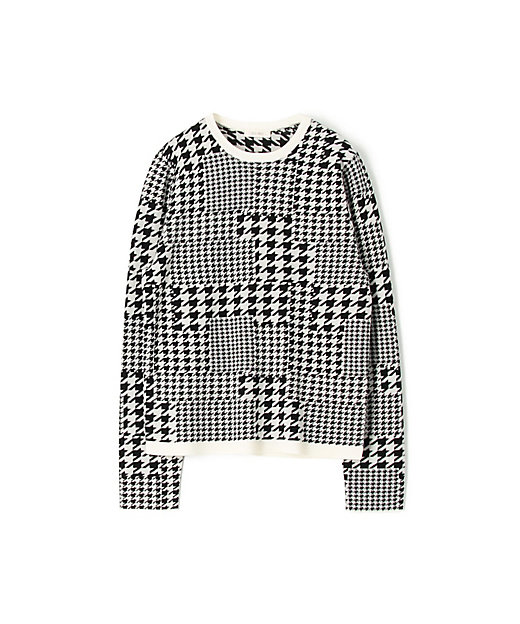 ウーステッドウールジャカード クルーネックプルオーバー | maison