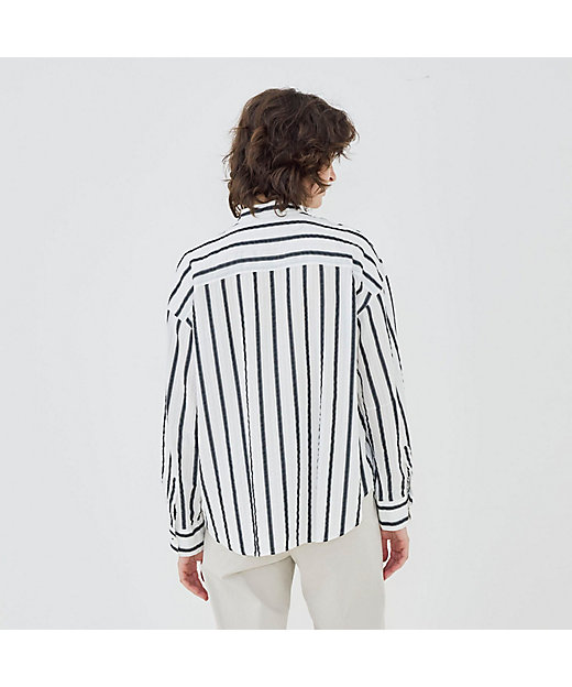 予約商品3月下旬以降順次お届け】ソフトストライプ スタンドカラー