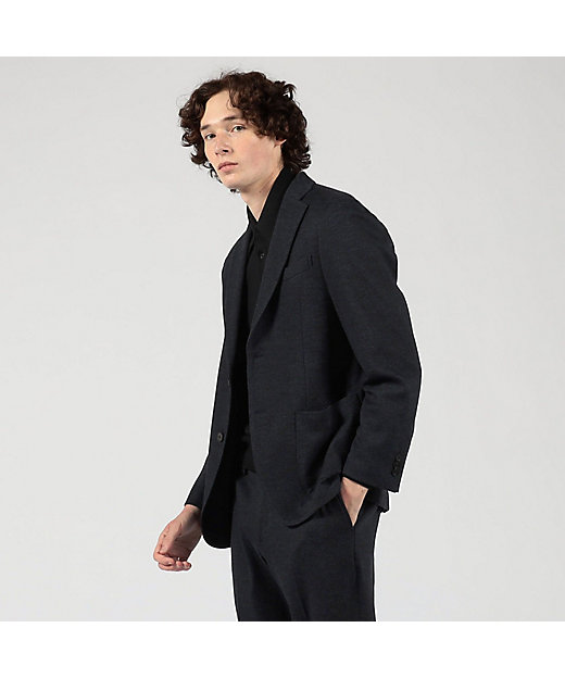 ウールコットン ダブルジャカード シングルブレステッド2Bジャケット