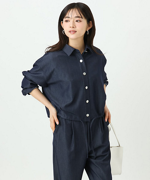 小さいサイズ】［SANAGARAシリーズ］デニムライク クロップド