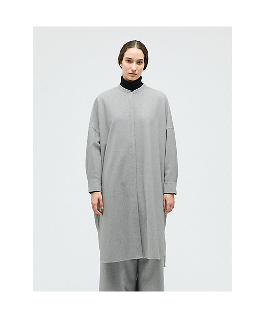 mizuiro ind ウールブレンドスタンドカラーシャツワンピース